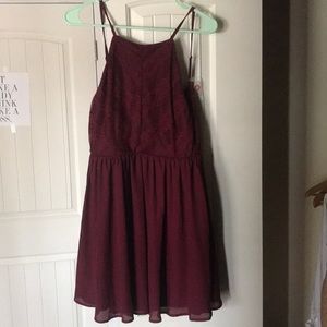 Burgundy lily rose dress